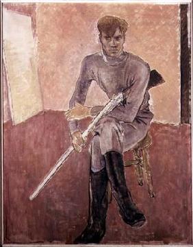 Man with a Gun (oil on canvas) 17th