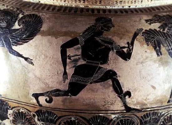 Perseus Fleeing from the Gorgons, detail from an Attic black-figure dinos, Greek, c.590 BC (pottery) von Gorgon Painter