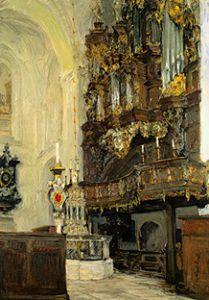Orgel mit Krämerchor im Dom zu Lübeck. 1913