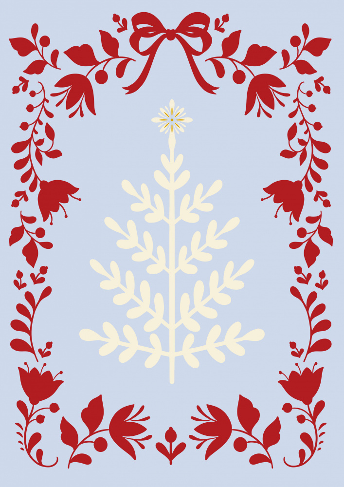 Weihnachtsbaum blau und rot von Grace Digital Art Co