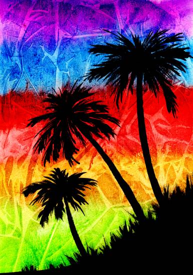 Rainbow Palm Tree Silhouettes 2020