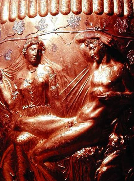 Detail of the Dherveni Krater depicting Dionysius and Ariadne von Greek