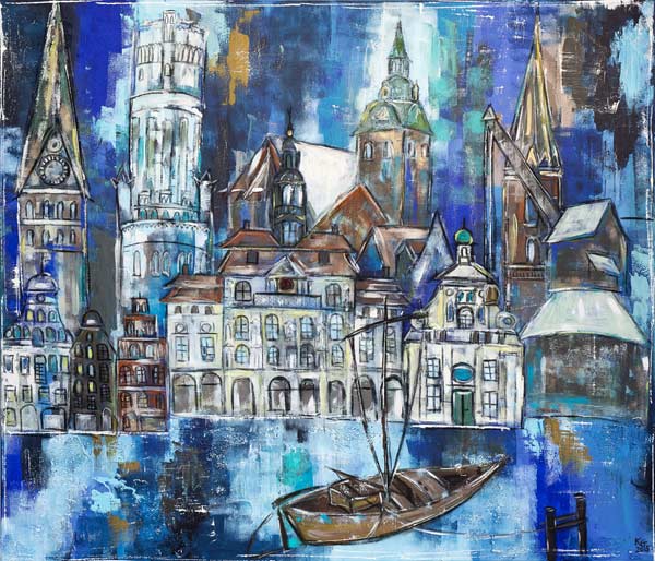 Boot und Stadt Lüneburg 
 von Karin Greife