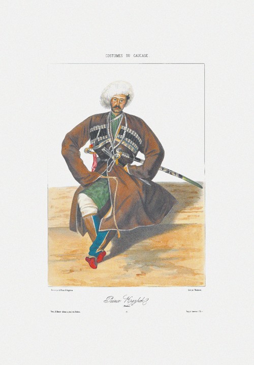 Fürst Kasbek von Ossetien (Aus: Scenes, paysages, meurs et costumes du Caucase) von Grigori Grigorevich Gagarin