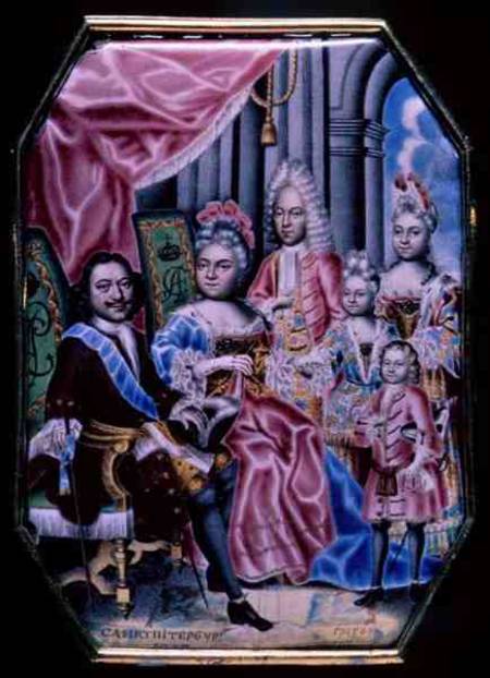 The Family of Emperor Peter I, the Great (1672-1725) von Grigory Semyonovich Musikiysky