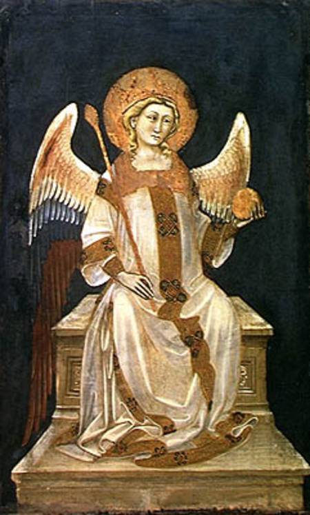Angel Seated on a Throne, the Orb in one hand, the Sceptre in the other von Guariento d` Arpo
