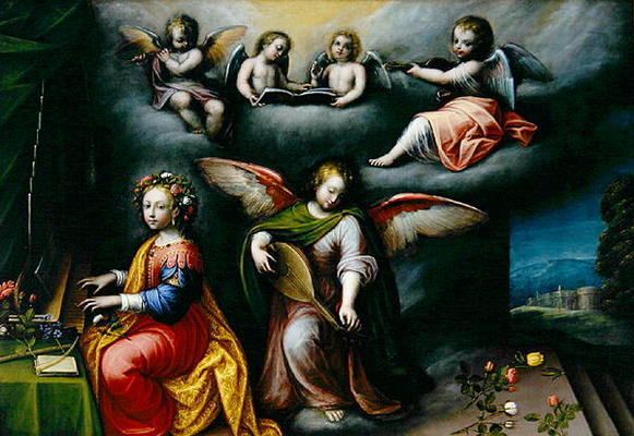 St. Cecilia (oil on canvas) von Guglielmo Caccia