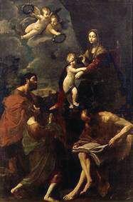Thronende Madonna mit drei Heiligen 1620/1621