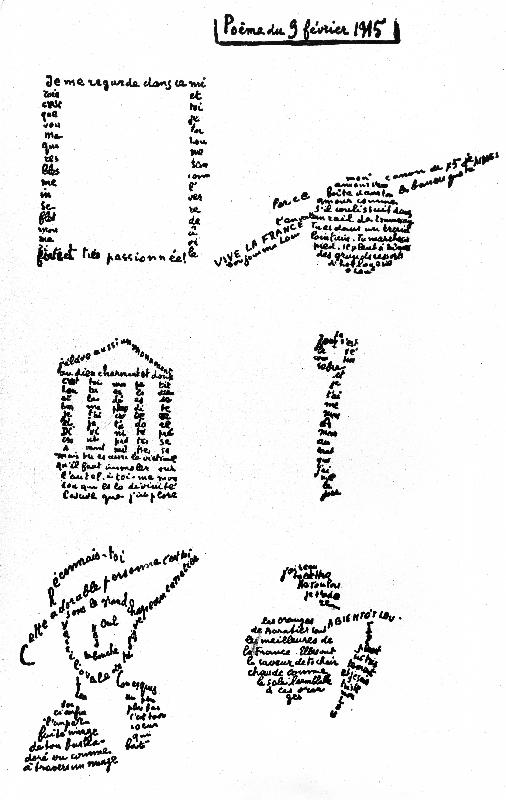 Calligram, poem by Guillaume Apollinaire von Guillaume Apollinaire