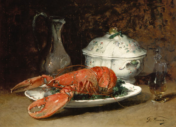 Still Life with a Lobster and a Soup Tureen von Guillaume Romain Fouace