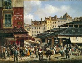 View of the Market at Les Halles c. 1828