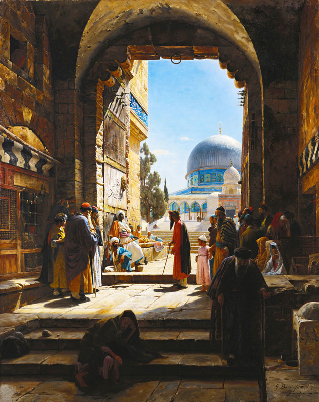 At the Entrance to the Temple Mount, Jerusalem von Gustav Bauernfeind