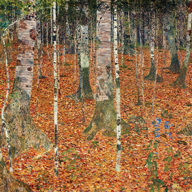 Birkenwald im Herbst. von Gustav Klimt