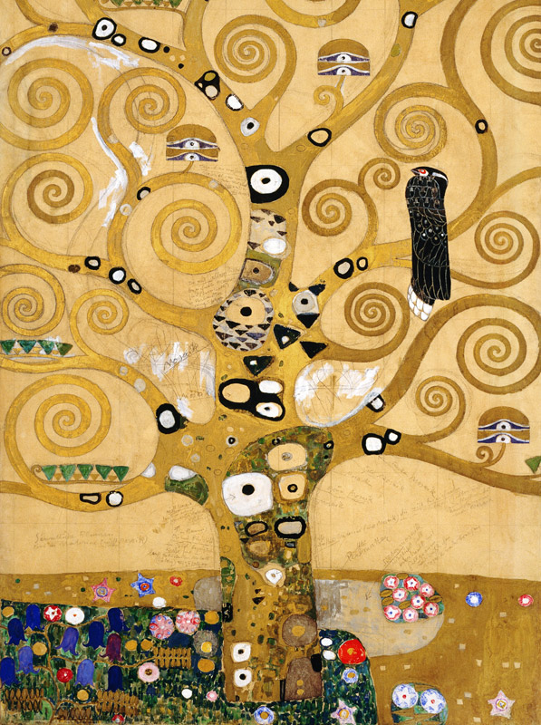 Der Lebensbaum Mittelteil (Ausschnitt) von Gustav Klimt