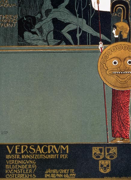 Cover of 'Ver Sacrum', the journal of the Viennese Secession, depicting Theseus and the Minotaur von Gustav Klimt