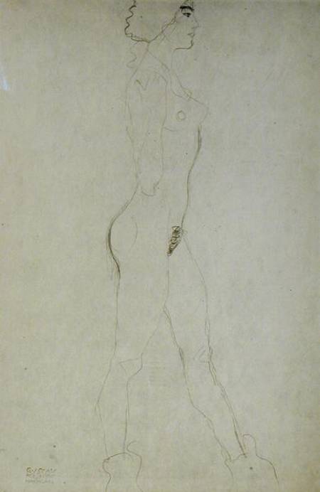Standing Nude, cil on von Gustav Klimt