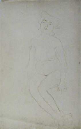 Nude Woman Seated c.1903 cil