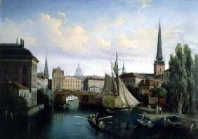 View of the Riddarholmskanalen, Stockholm in 1835 1880