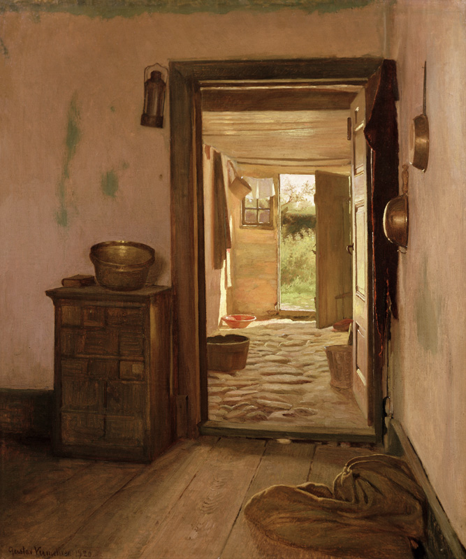 Farmhouse Interior with an Open Door von Gustav Vermehren