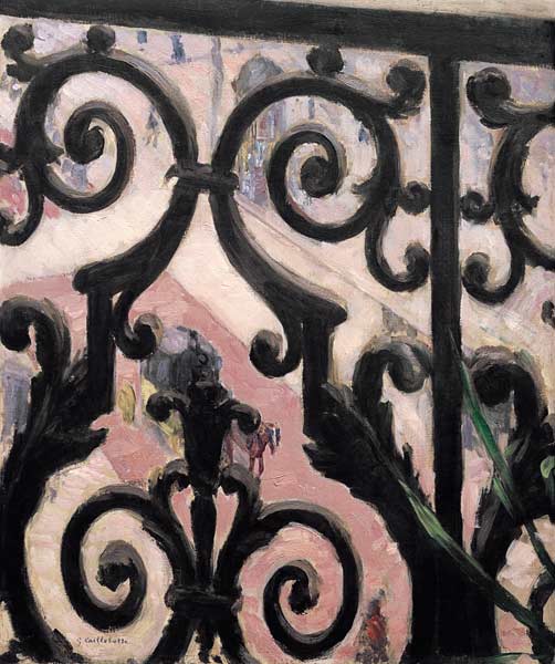 Blick durch Balkongitter von Gustave Caillebotte