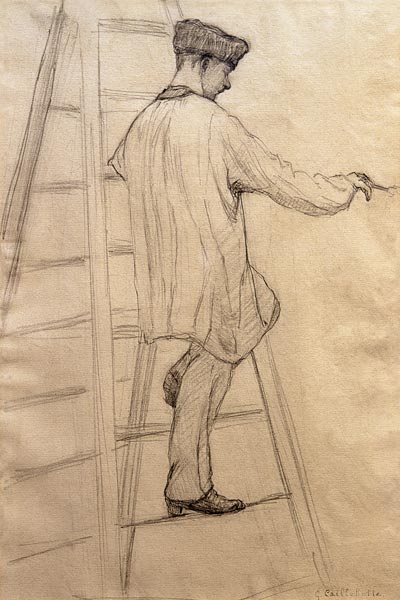 Maler auf einer Leiter von Gustave Caillebotte