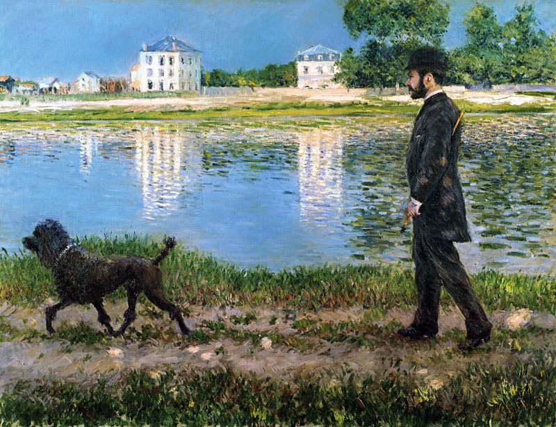 Richard Gallo und sein Hund in Le-Petit-Gennevilliers von Gustave Caillebotte