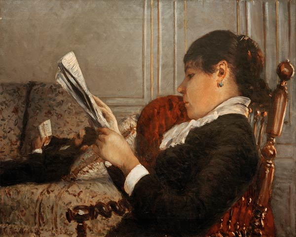 Interieur,  lesende Frau von Gustave Caillebotte