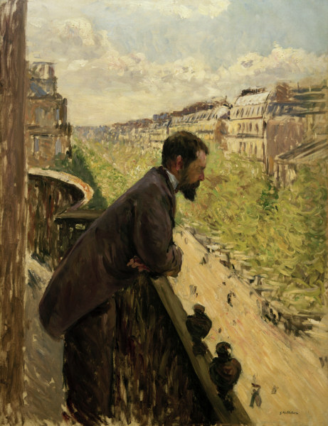 Mann auf dem Balkon von Gustave Caillebotte