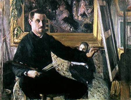 Self Portrait with an Easel von Gustave Caillebotte