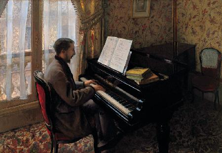 Young Man Playing the Piano 1876