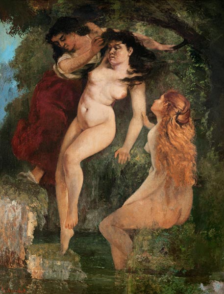 Die drei Badenden von Gustave Courbet