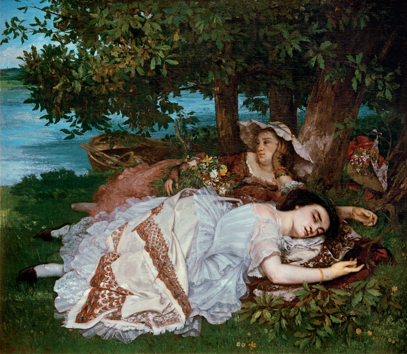 Mädchen am Ufer der Seine von Gustave Courbet