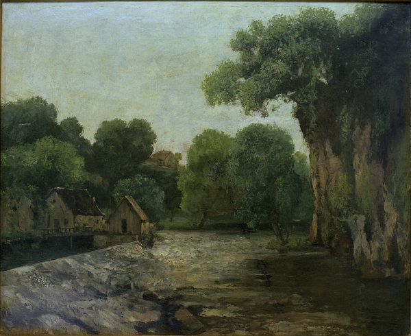 Courbet / The Mill Weir / Painting von Gustave Courbet