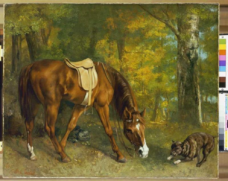 Pferd im Walde von Gustave Courbet