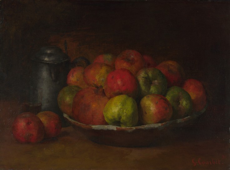 Stilleben mit Äpfel und Granarapfel von Gustave Courbet