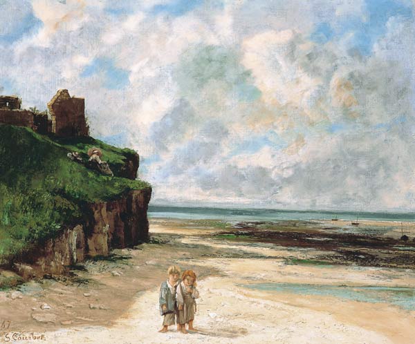 Strand in Saint-Aubin-sur-Mer von Gustave Courbet