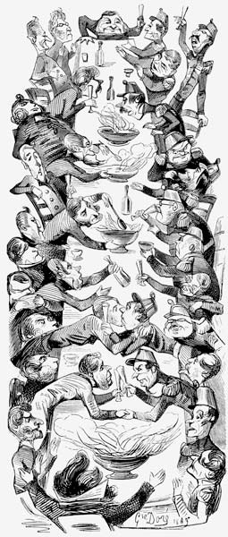 Internationaler Punsch. Zeichnung für die Zeitung "Le journal pour rire" von Gustave Doré