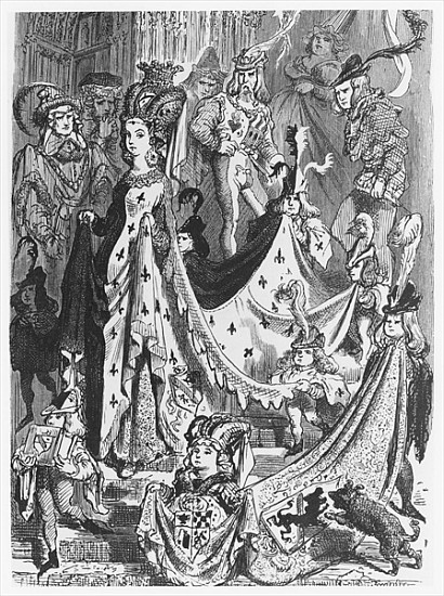 A queen, illustration from ''Les Contes Drolatiques'' Honore de Balzac (1799-1850) von Gustave Doré