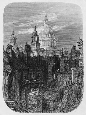 St. Paul''s Cathedral and the slums, from ''London, A Pilgrimage''
