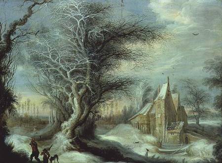 Winter Landscape with a Woodcutter von Gysbrecht Lytens or Leytens