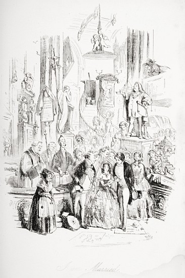 I''m Married, illustration from ''David Copperfield'' Charles Dickens (1812-70) first published by   von Hablot Knight (Phiz) Browne