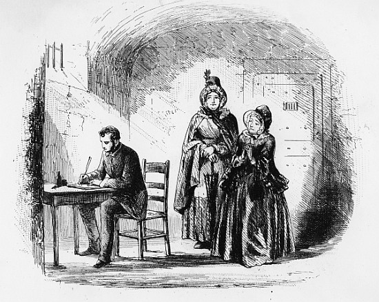 Mrs. Bagnet returns from her expedition, illustration from ''Bleak House'' Charles Dickens (1812-70) von Hablot Knight (Phiz) Browne