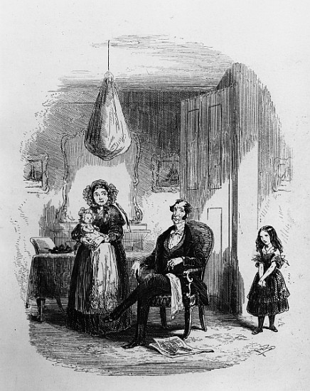The Dombey Family, illustration from ''Dombey and Son'' Charles Dickens (1812-70) first published by von Hablot Knight (Phiz) Browne