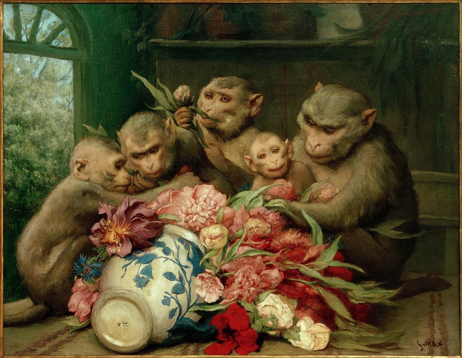 Botaniker (Affen mit Blumenvase) von Haeckel Ernst