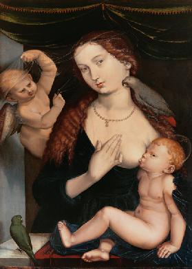 Die Madonna mit den Papageien um 1525/28