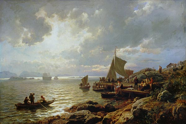 Abendliche Heimkehr der Fischer von Hans Fredrik Gude