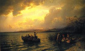 Abends am See-Ufer 1869