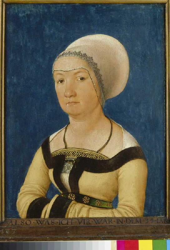 Bildnis einer 34-jährigen Frau - Hans Holbein d.Ä. als Kunstdruck oder