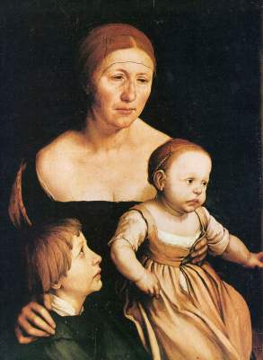 Holbeins Frau mit den beiden älteren Kindern von Hans Holbein der Jüngere