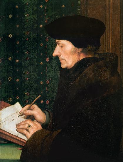 Erasmus von Rotterdam am Schreibpult 1523
